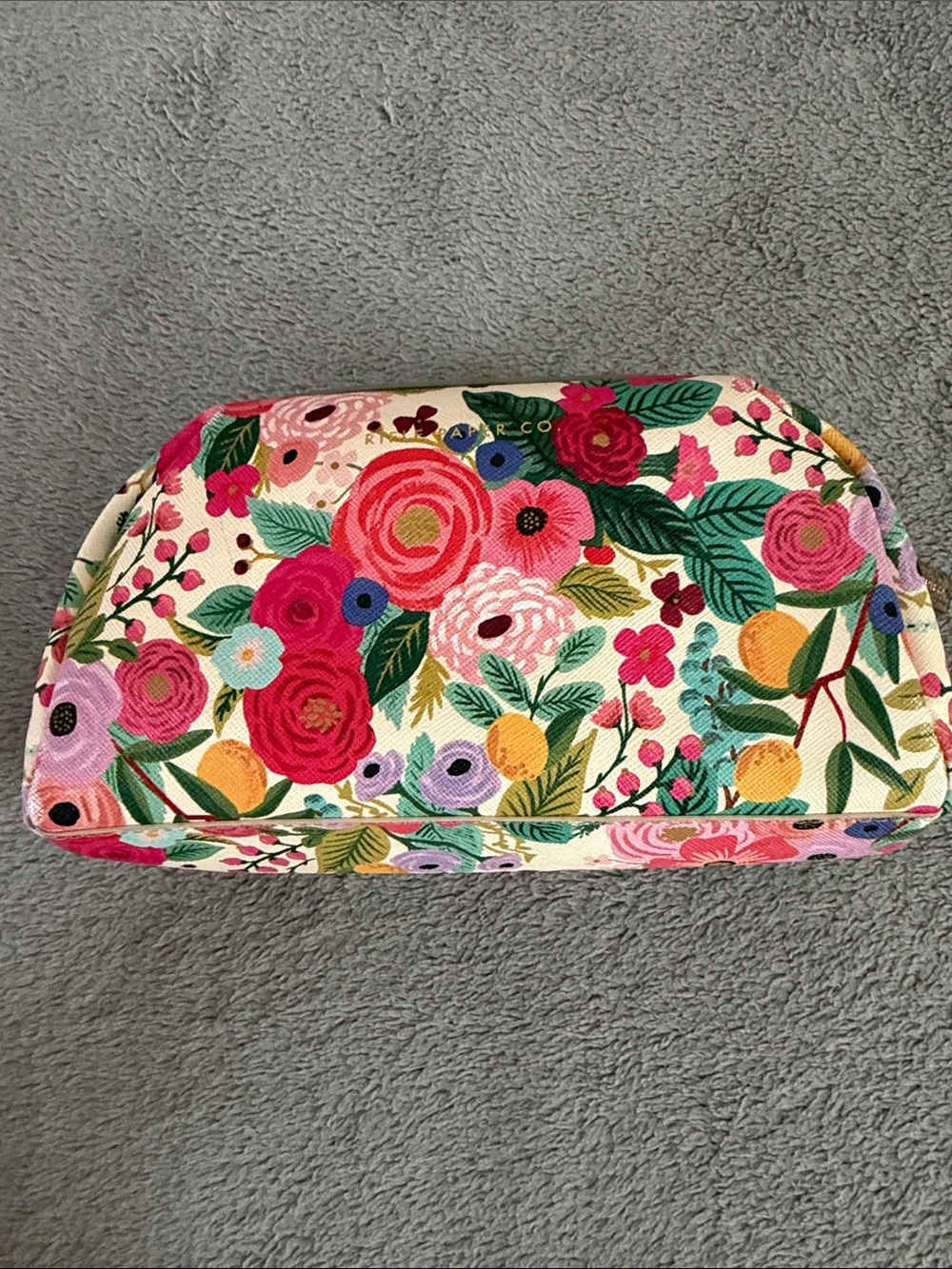 Rifle Paper Co. Floral Canvas Makeup Bag - Pink Multi